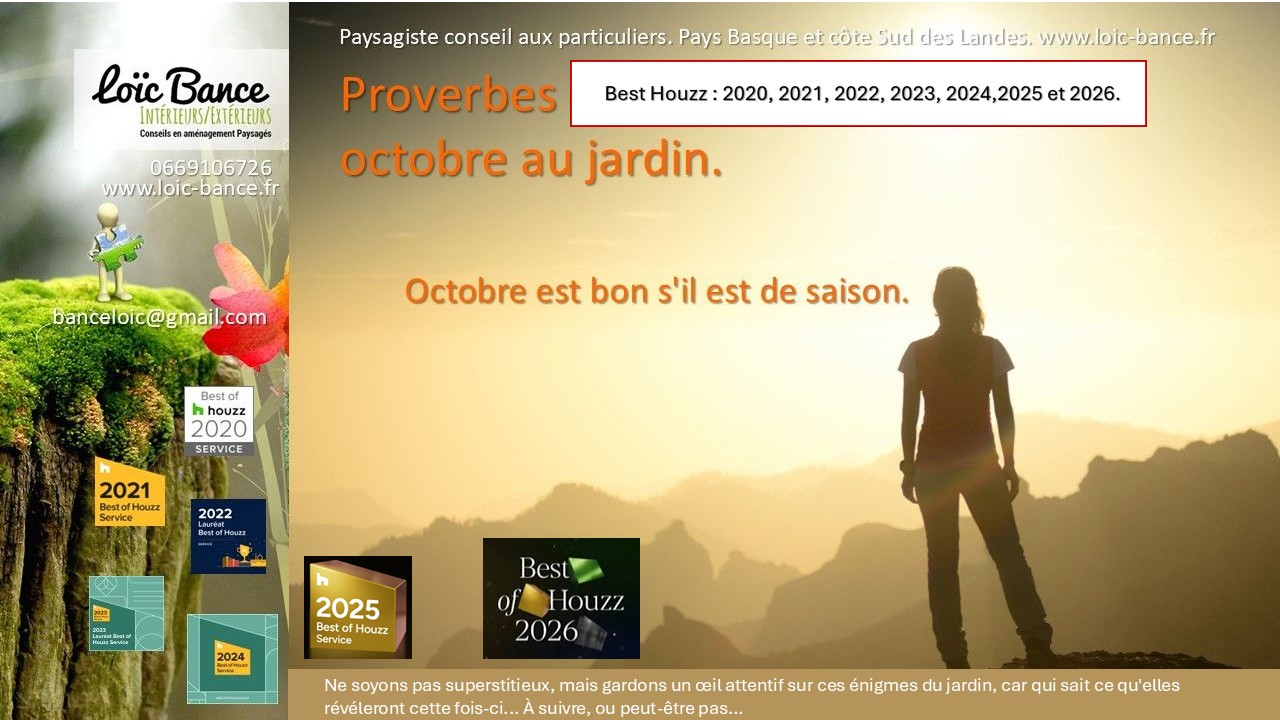 Proverbes d'octobre au jardin par Paysagiste Bayonne