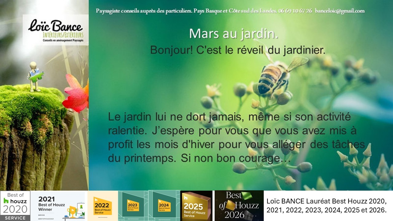 Les travaux du jardin en mars.